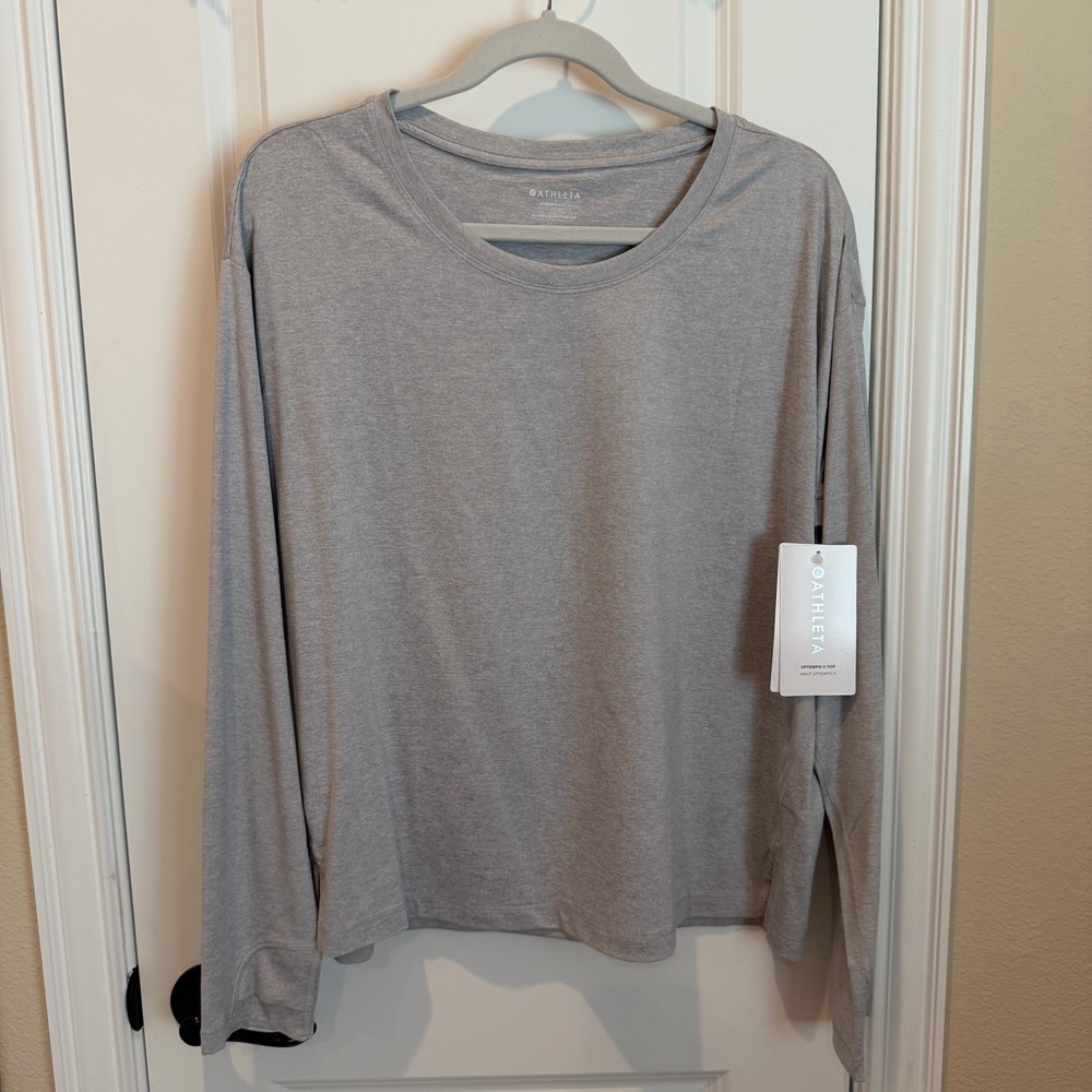 Athleta Uptempo II Long Sleeve Top Norwegian Grey